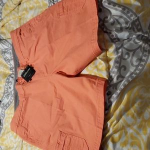 Womens Tall Orange Cargo shorts size 14
